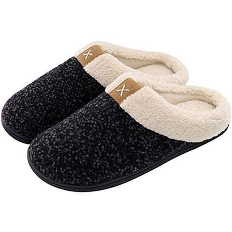 ULTRAIDEAS - Men's Cozy Memory Foam Slippers with Fuzzy Plush Wool-Like ...