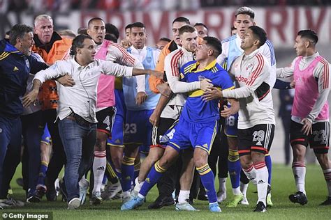 River Plate vs Boca Juniors Superclasico ends in HUGE brawl with six ...