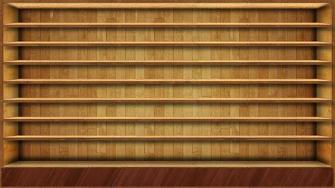 Download Big Empty Brown Wooden Bookshelf Background For Desktop ...