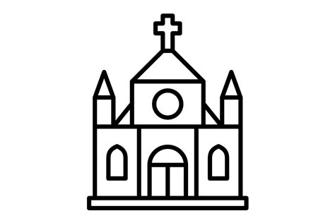 Church Outline Icon Graphic by Maan Icons · Creative Fabrica