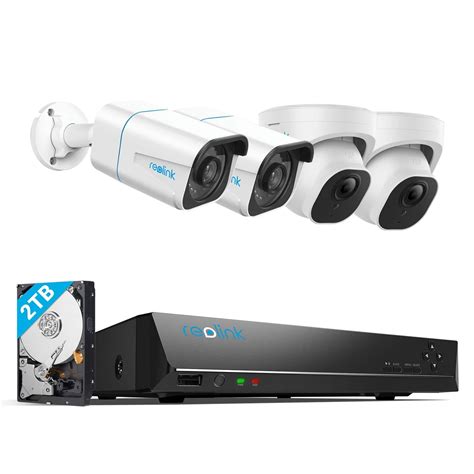 REOLINK 4K Security Camera System, 4pcs H.265 PoE Wired 4K Cameras with ...