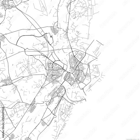 Area map of Venlo Netherlands with white background and black roads ...