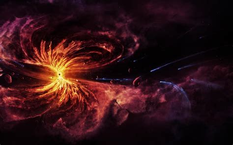 Stunning 3D Nebula & Black Hole HD Wallpaper