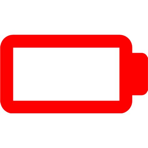 Red battery 7 icon - Free red battery icons