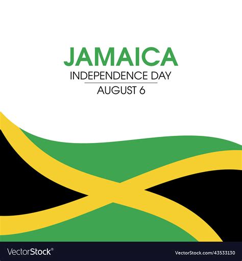 Jamaica independence day flag wave icon Royalty Free Vector