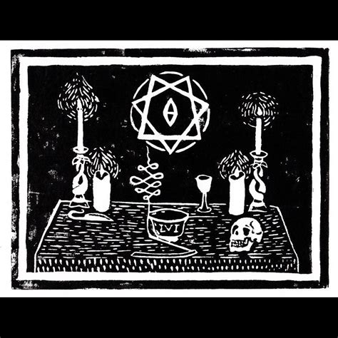 Thelema Babalon Chaos Magick Altar Lino Cut - Etsy