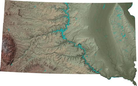 South Dakota Geological Survey Shaded Relief Map