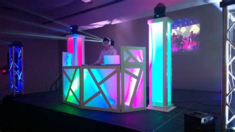 DJ Booth & Glow Towers Setup