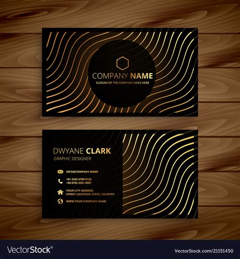 Golden premium business card template Royalty Free Vector