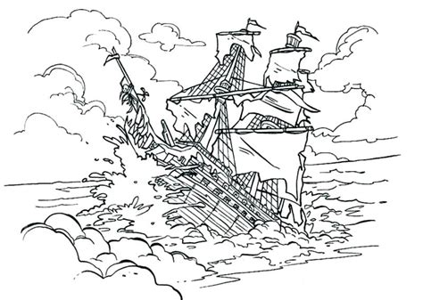 Sunken Pirate Ship Coloring Pages Coloring Pages