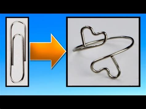 Easy Paperclip or 20g Wire Double Heart Ring Tutorial DIY Jewelry ...