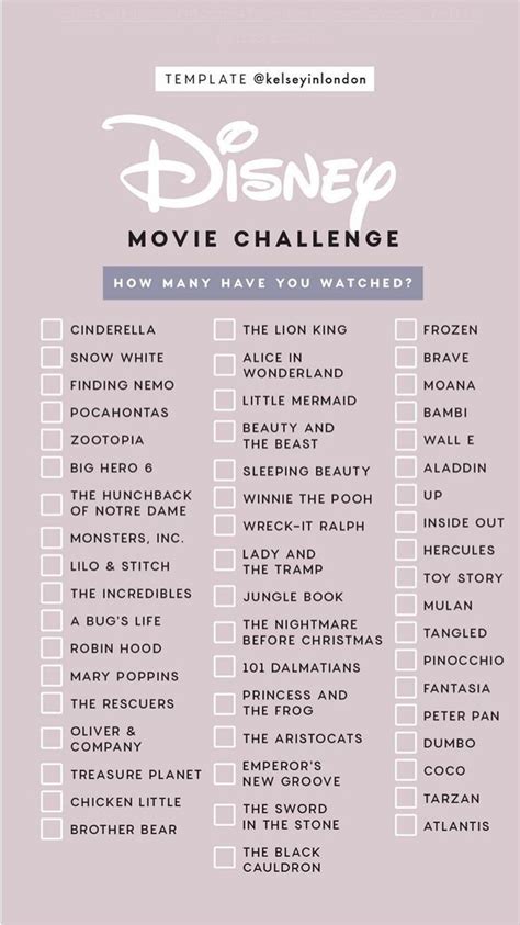 Disney movie challenge must watch movies – Artofit