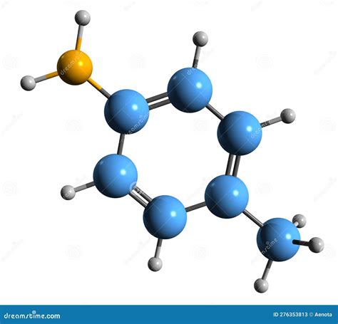 3D Image of Toluidine Skeletal Formula Stock Illustration ...