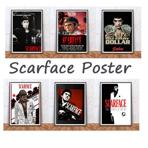 Scarface movie Poster coated Poster white Paper Cafe Home Decor ...