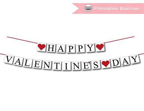 Printable Happy Valentine's Day Banner #banner #holiday #party-decor