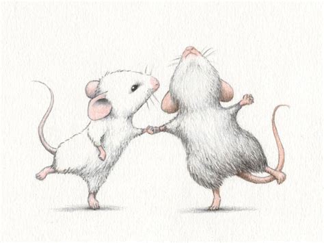 illustration, dancing, mouse, mice, couple, drawing, real | Other ...