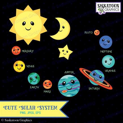 the solar system with smiley faces, planets and stars on it in black ...