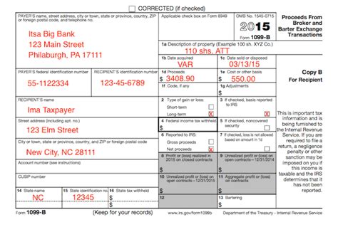 Understanding Your Tax Forms 2016: 1099-B, Proceeds From Broker ...