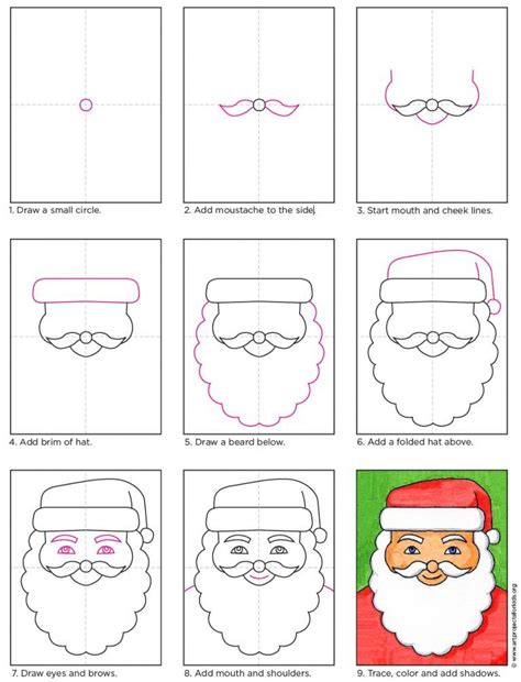 How to Draw Santa Claus Tutorial Video and Santa Claus Coloring Page ...