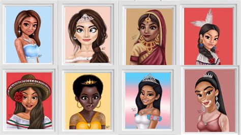 Drawings of Diverse Disney Princesses go Viral on TikTok — Acne and All ...