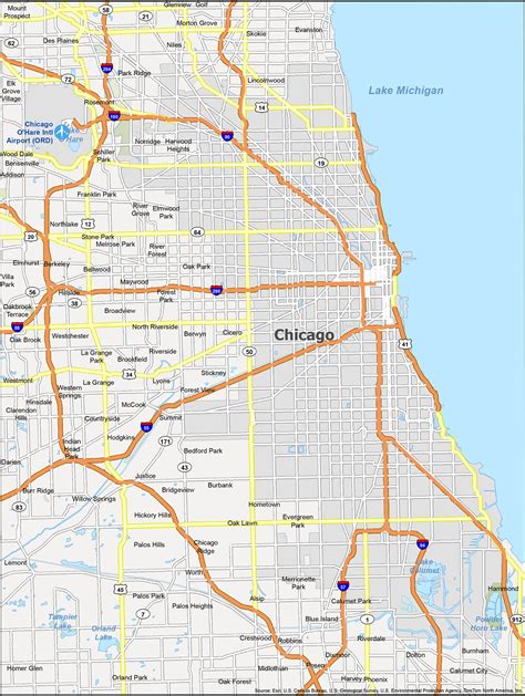 Map of Chicago, Illinois - GIS Geography