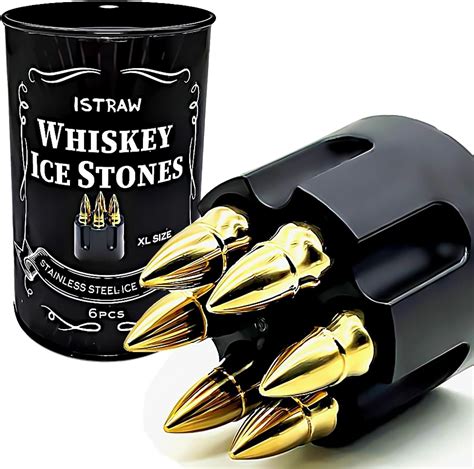 Amazon.com: Bullet Ice Cube for Whiskey Bullets Gifts - Whiskey Stones ...