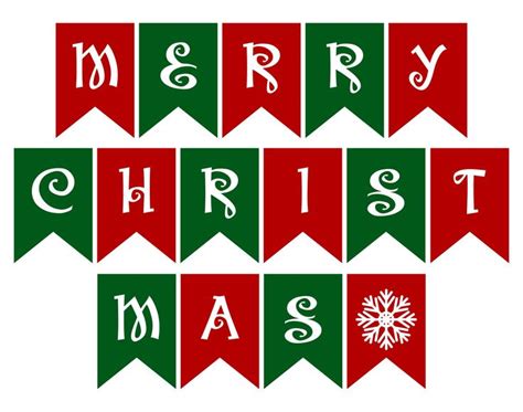 Merry Christmas Banner Printable | Merry christmas printable, Christmas ...