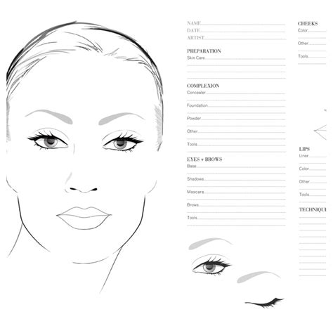 Printable Makeup Face Charts - Printable Word Searches