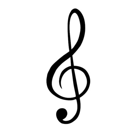 Premium Vector | Vector hand drawn black music treble clef note