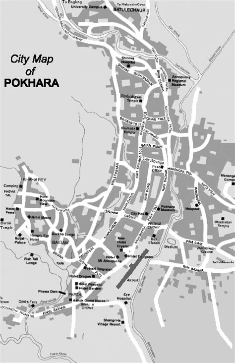 Map of Pokhara City, Nepal