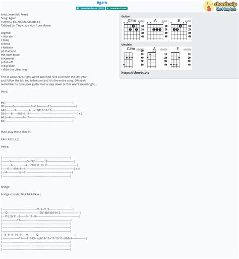 Chord: Again - tab, song lyric, sheet, guitar, ukulele | chords.vip