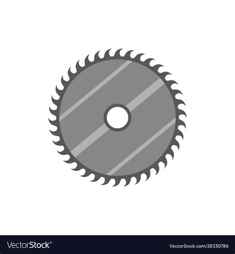 Circular saw blade icon flat design Royalty Free Vector