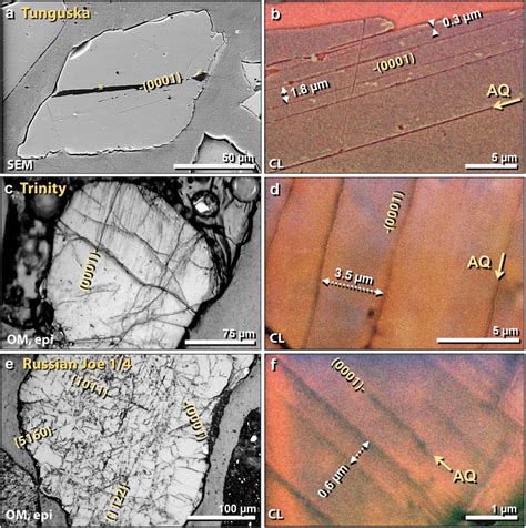 Shocked quartz from known airbursts. (a) SEM image of 140-µm-wide ...