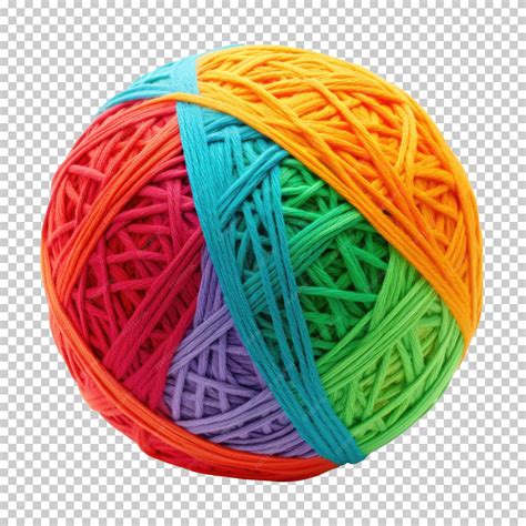 Premium PSD | Colorful yarn ball isolated on transparent background