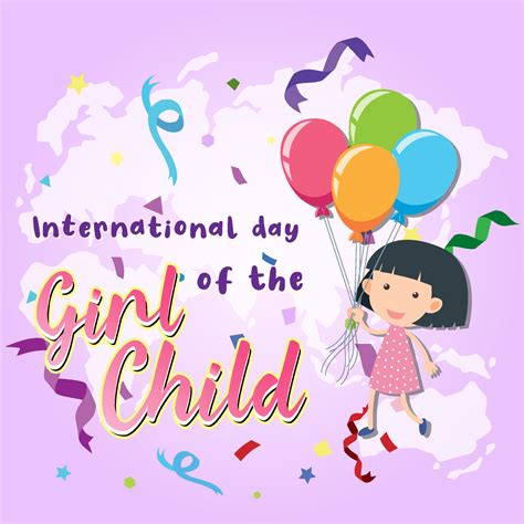 International day of girl child poster design 4938267 Vector Art at ...