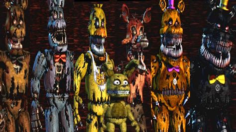 Five Nights at Freddy's 4 All Animatronics | Secret Nightmare ...