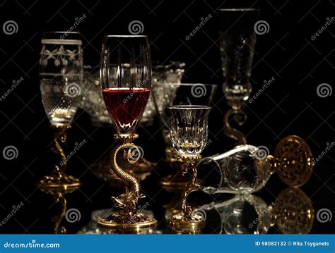 Old fashioned glassware stock photo. Image of crystal - 98082132