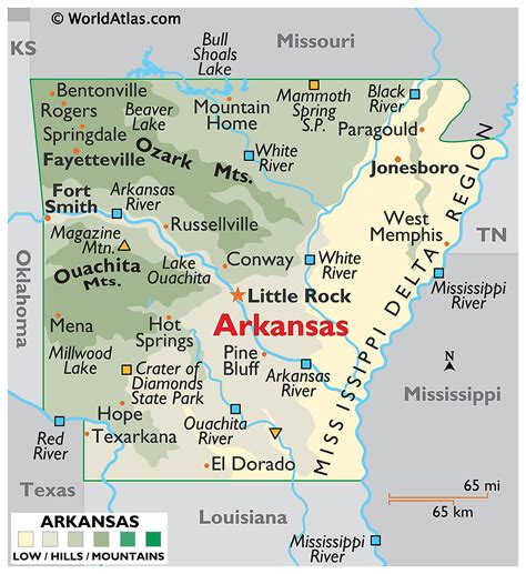 Physical Map Of Arkansas Arkansas Physical Map Physical Map Map Of ...