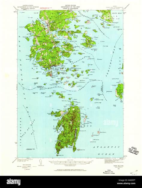 Maine USGS Historical Map Deer Isle 460353 1942 62500 Restoration Stock ...