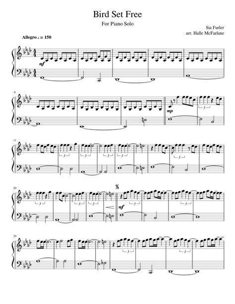 Bird Set Free - Piano Solo Sheet music for Piano (Solo) | Musescore.com