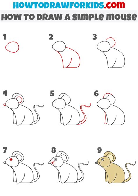 How to Draw a Simple Mouse - Easy Drawing Tutorial For Kids