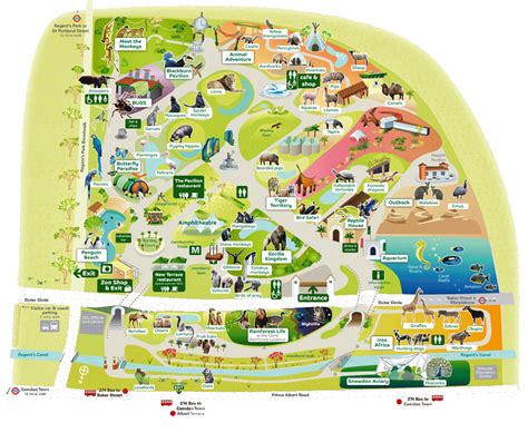 The map of London Zoo in London, United Kingdom