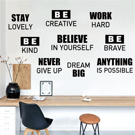 Buy 4 Sheets Inspirational Wall Decals Quotes Motivational Sayings Wall ...