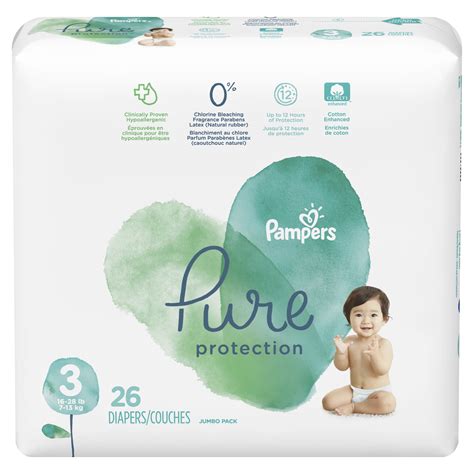 Pampers - Pampers Pure Protection Natural Diapers, Size 3, 26 Ct ...