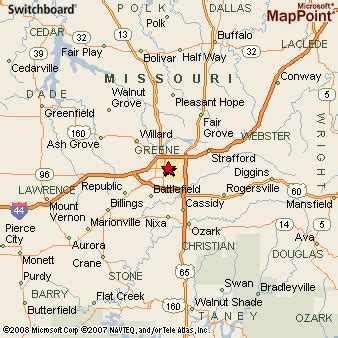 Where is Springfield, Missouri? see area map & more