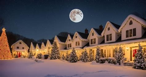 Premium Photo | Night-time christmas town