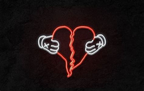 Download Neon Red Broken Heart 4k Wallpaper | Wallpapers.com