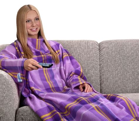 Snuggie Snuggle Soft Fleece Body Blanket with Sleeves And Pockets ...