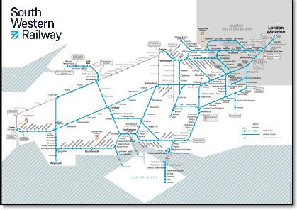 South Western train / rail maps