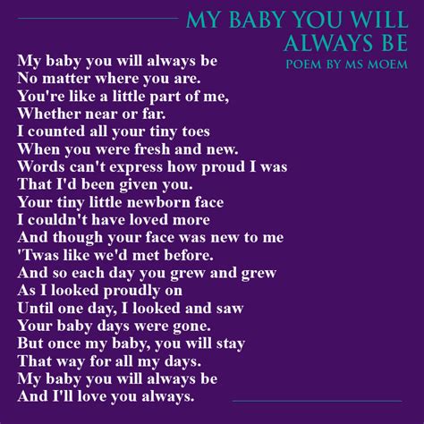 My Baby You Will Always Be | Poem | Ms Moem | Poems. Life. Etc.